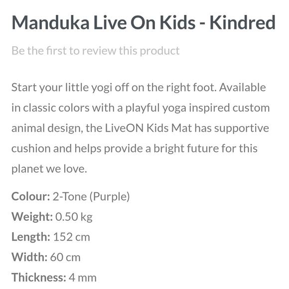 Manduka LiveOn Kids Yoga Mat Reversible Orange Purple Kindred + Carry Strap - Picture 12 of 13